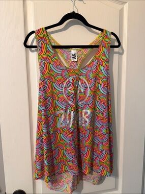 Zumba Fitness Neon Pink Green Orange Blue Purple Swirl Tank